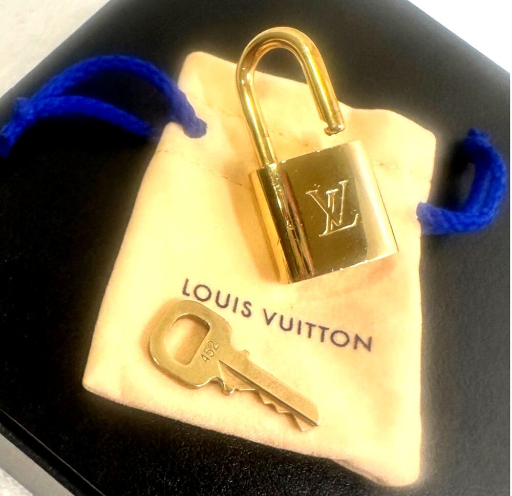 Authentic Louis Vuitton Gold Padlock #452 with Matching Key & Dust Bag